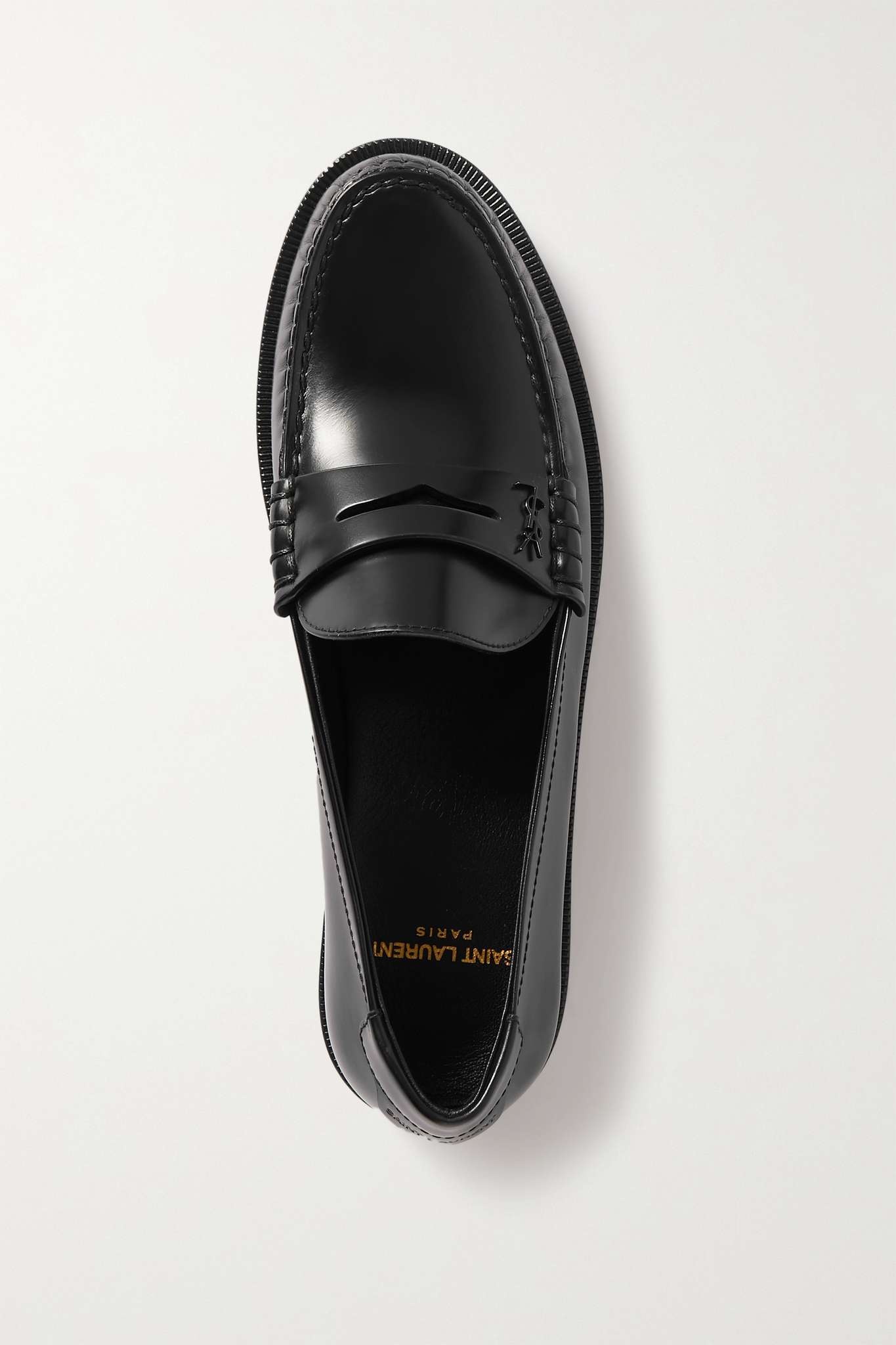 Logo-embellished leather loafers - 1