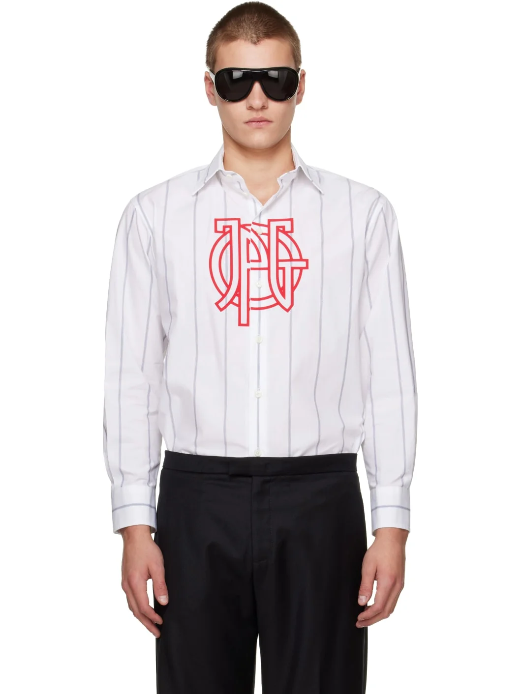 White Printed 'JPG' Bjork Logo Shirt - 1