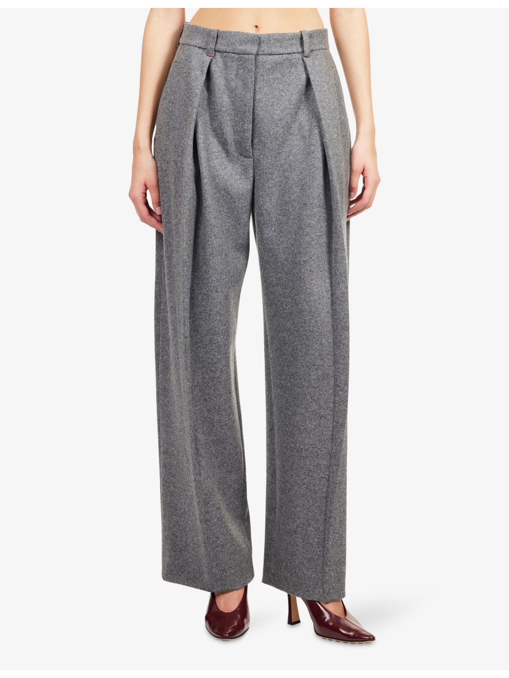 Pleated Wide-Leg Wool And Cashmere Trousers - 3