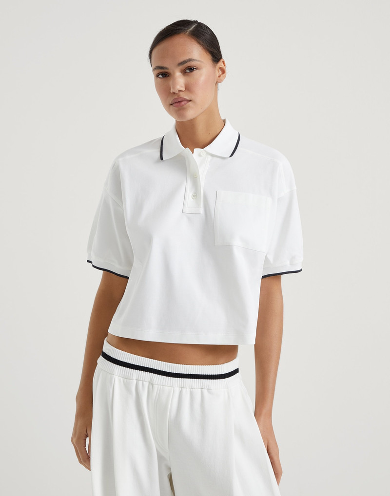 Cotton interlock polo shirt - 1