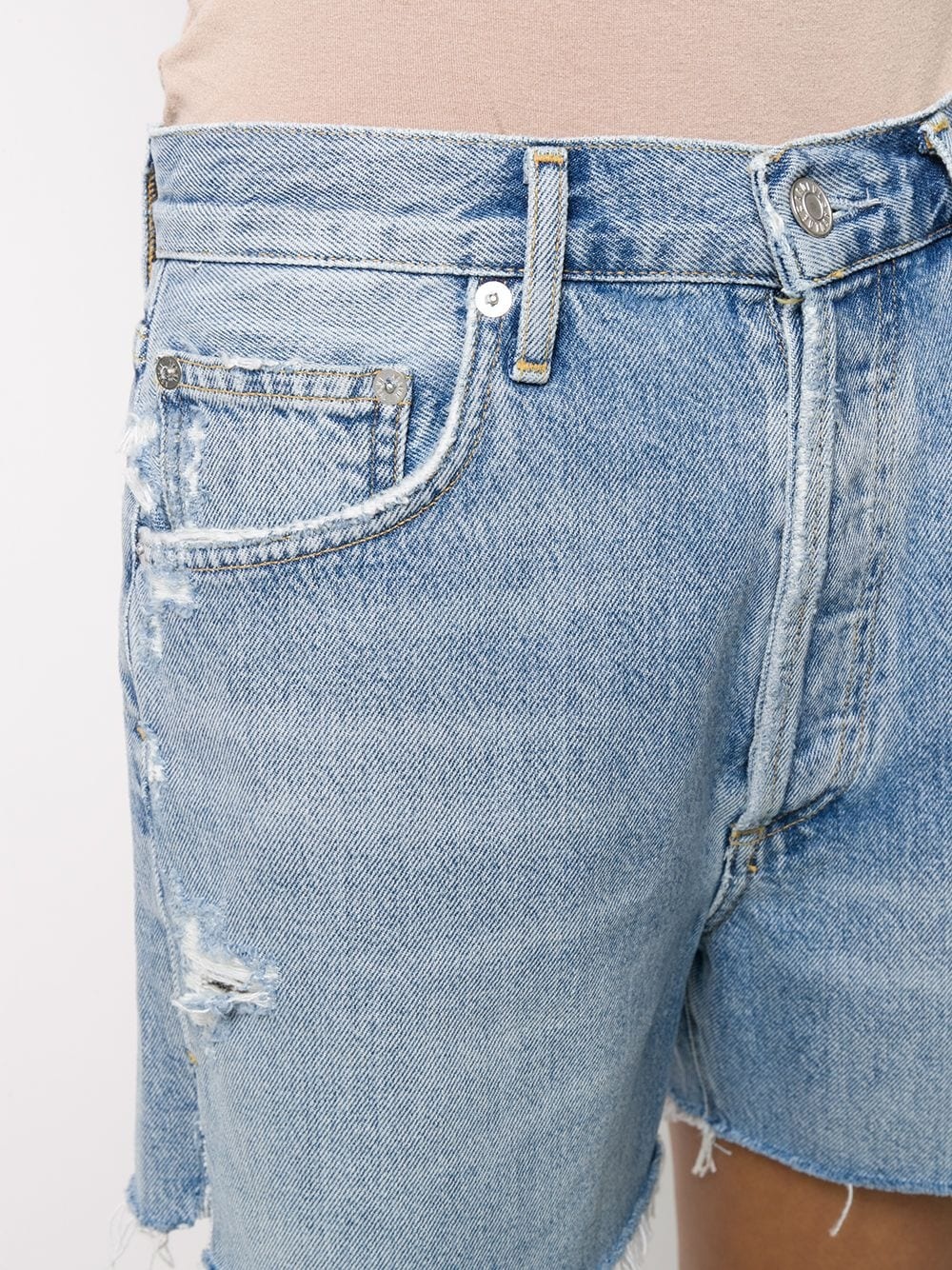 distressed denim shorts - 5