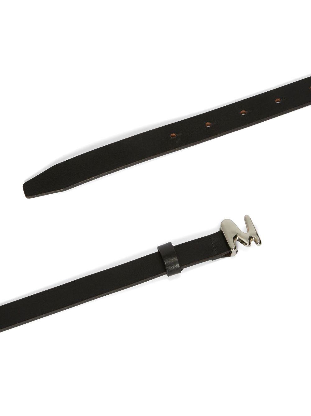 logo-buckle leather belt - 2