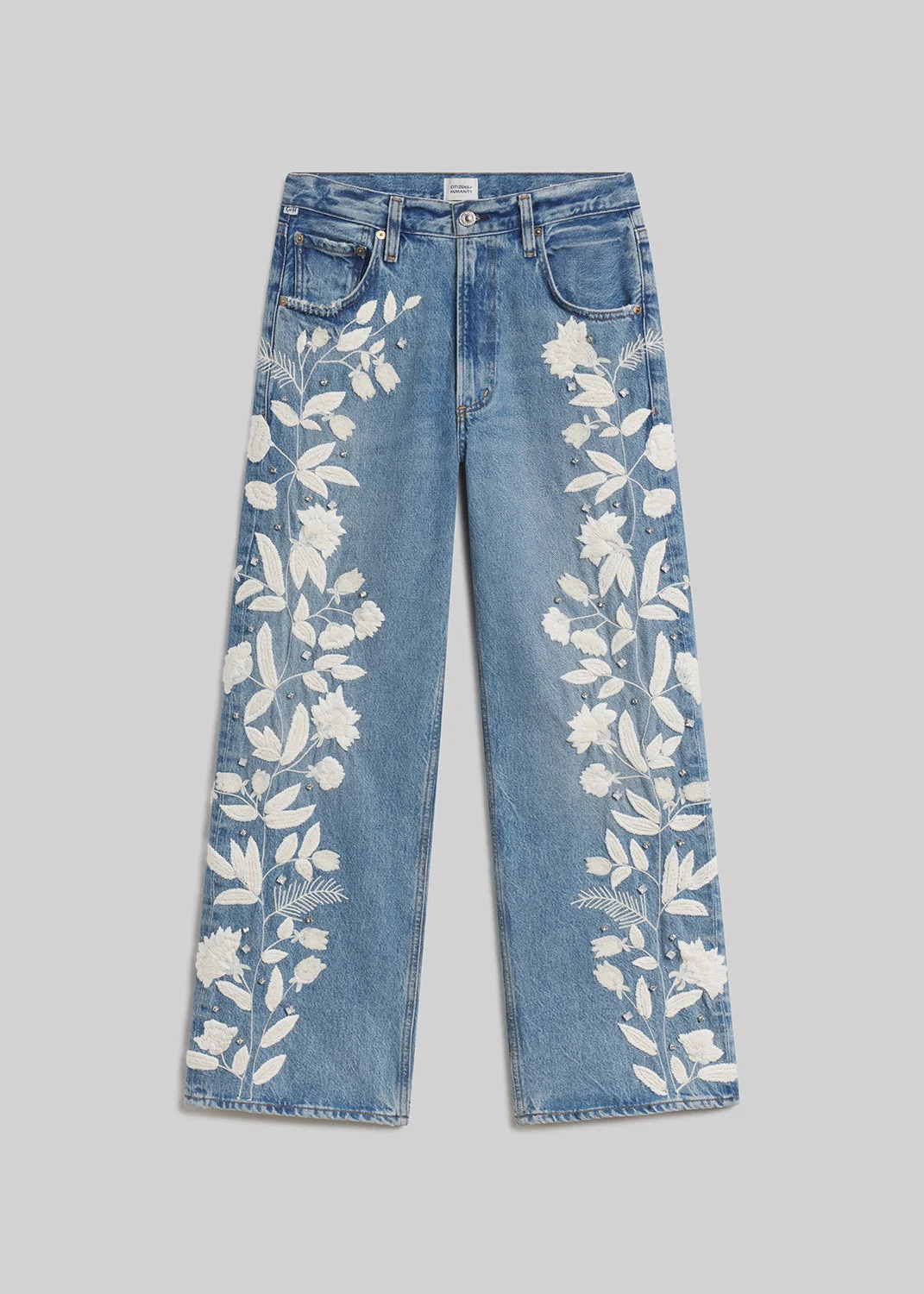 Lindz Easy Straight Floral Embroidery In Cupid - 1