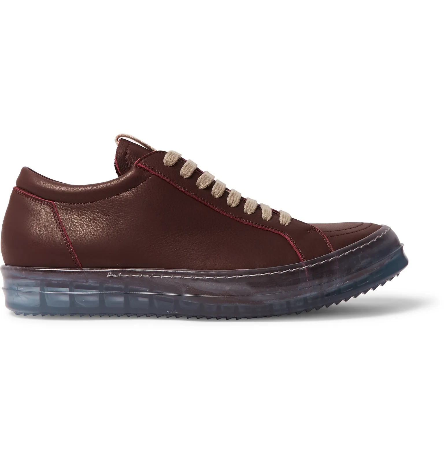 Clear Sole Grosgrain-Trimmed Leather Sneakers - 7