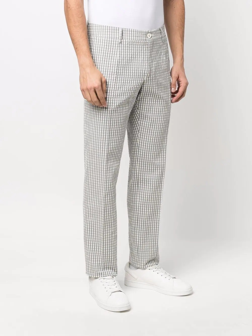 gingham-check trousers - 3