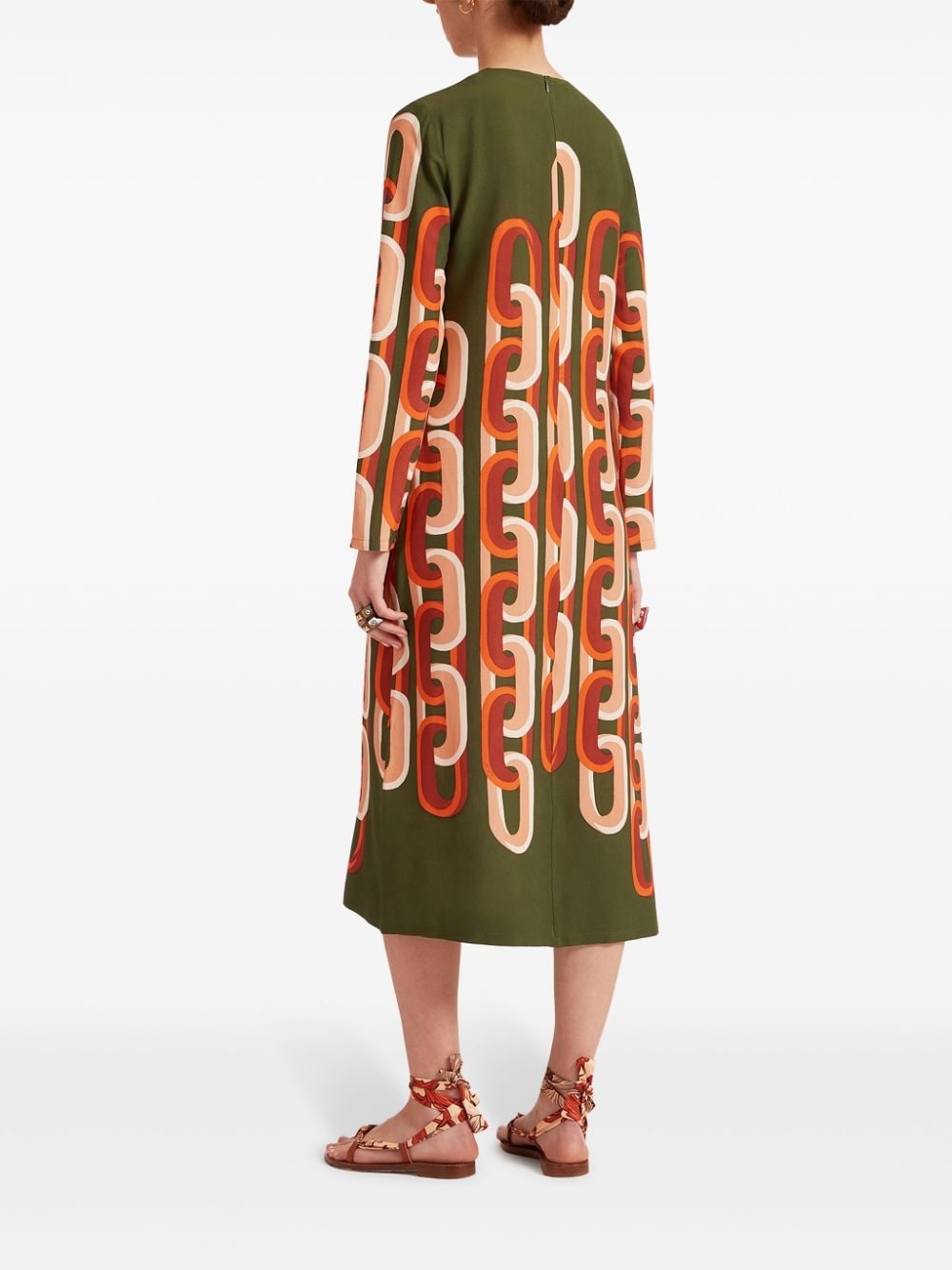 Swing chain-link print middi dress - 3