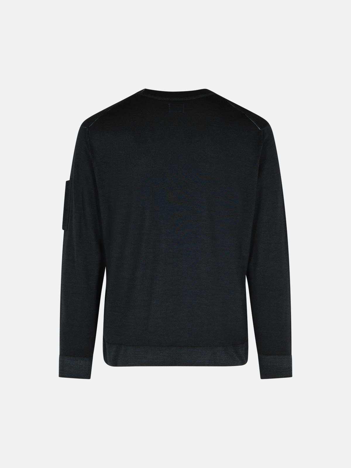 BLACK WOOL SWEATER - 3