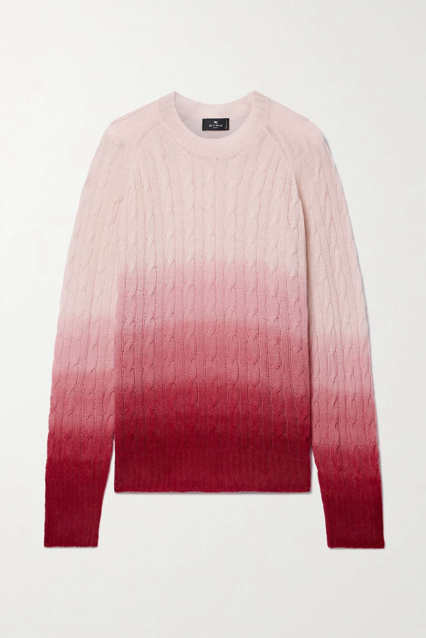 Ombré cable-knit wool sweater - 1