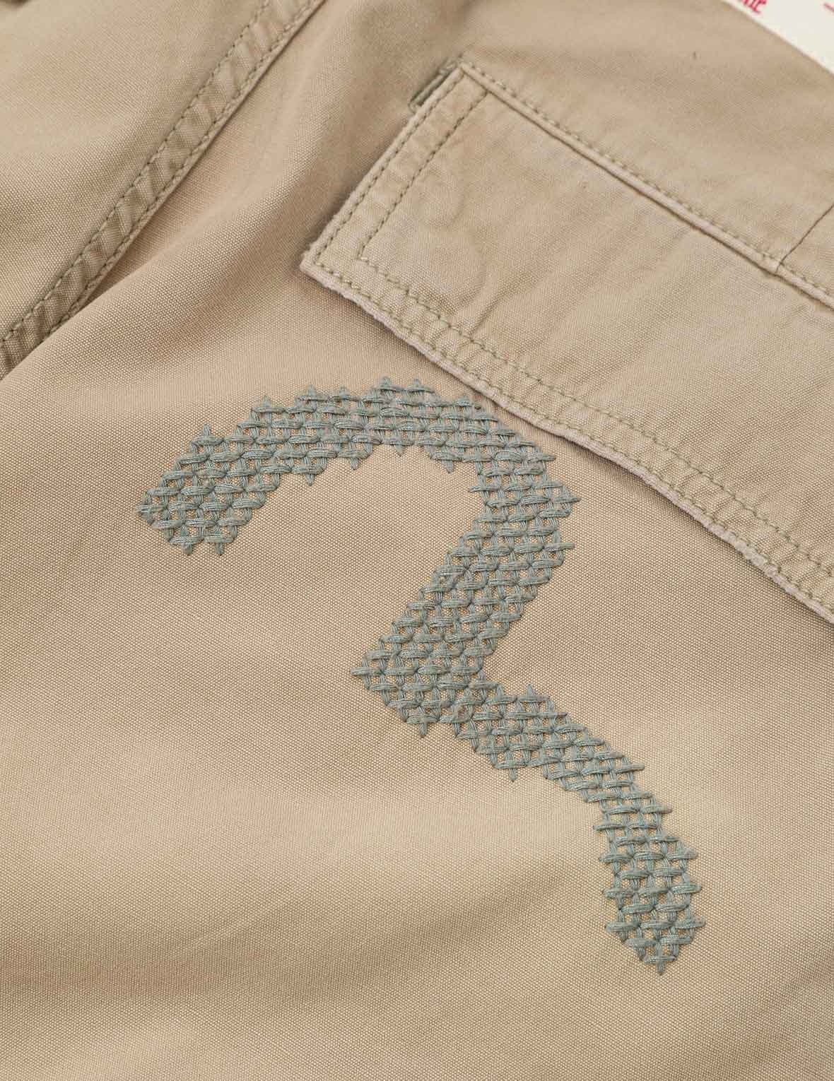 Totem Seagull Embroidery Straight Fit Cargo Pants - 3