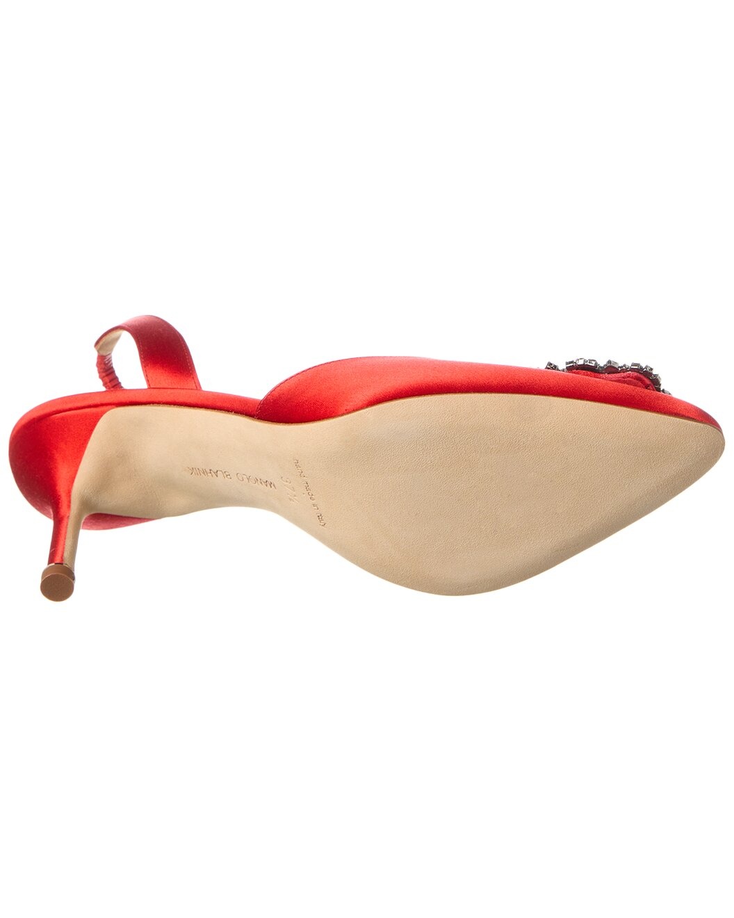 Manolo Blahnik Hangisli 70 Satin Slingback Pump - 4