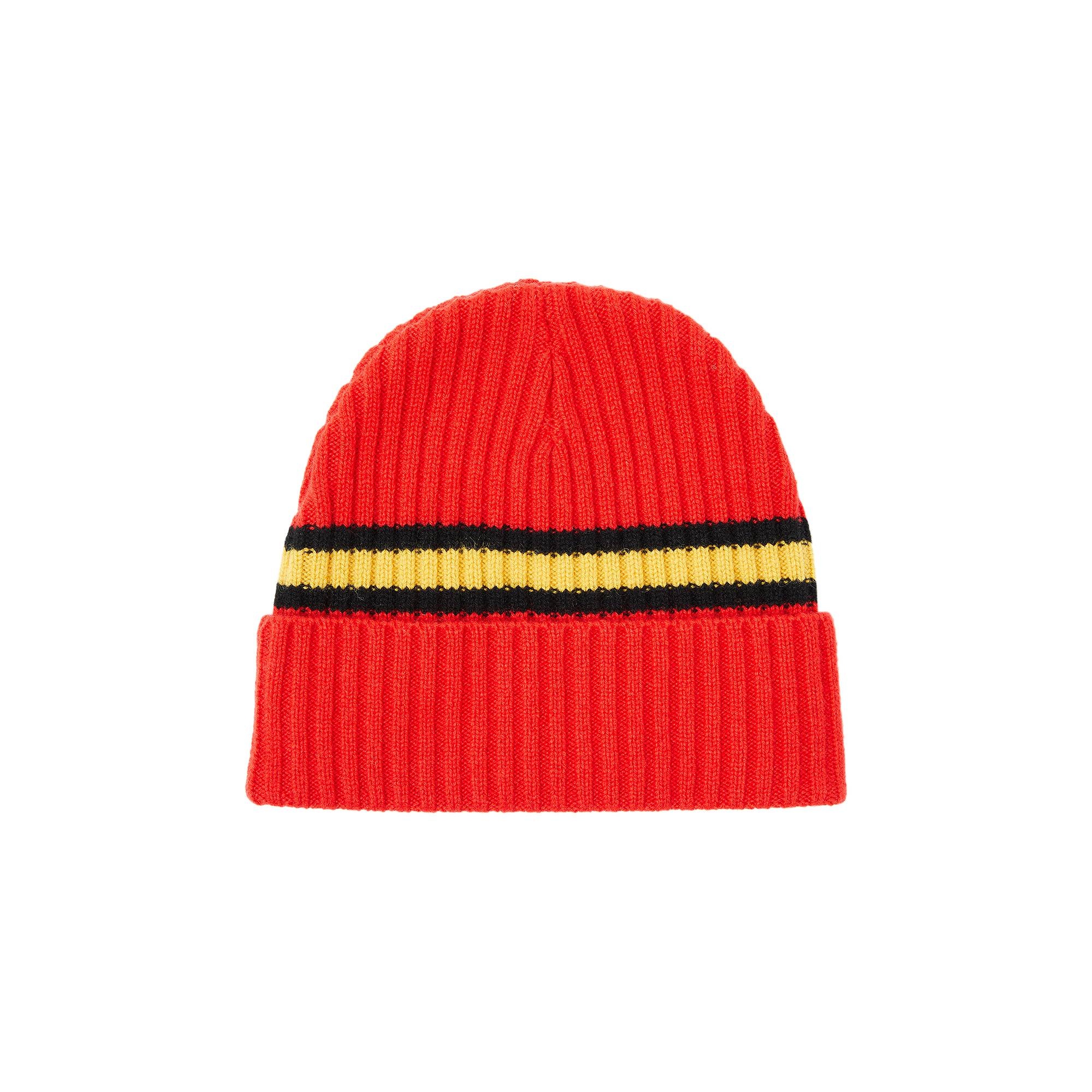 Supreme Stripe Cashmere Beanie 'Red' - 2