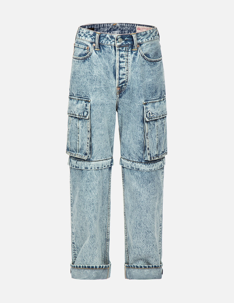 GRAFFITI LOGO DETACHABLE WIDE-LEG DENIM JEANS 1