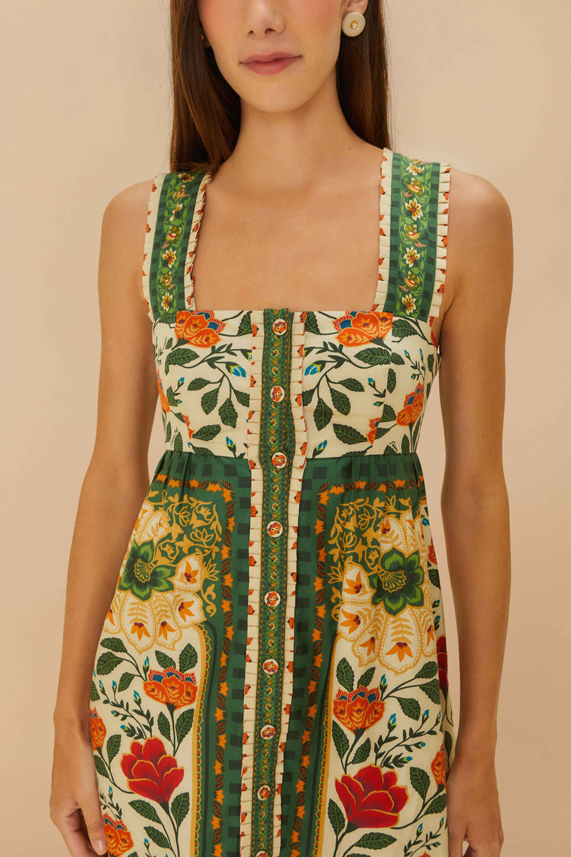 Sand Garden Tapestry Back Bow Maxi Dress 3