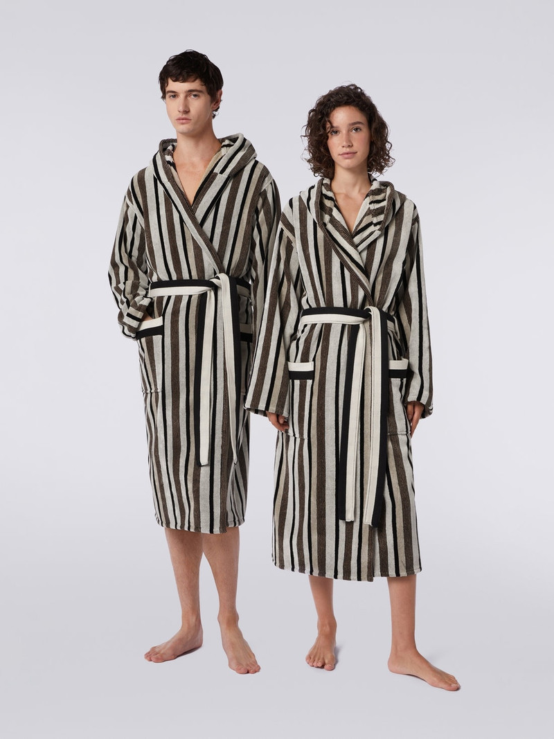 Missoni Craig striped cotton terry bathrobe outlook