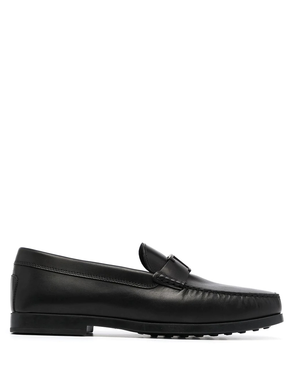 T-logo pebbled loafers - 1