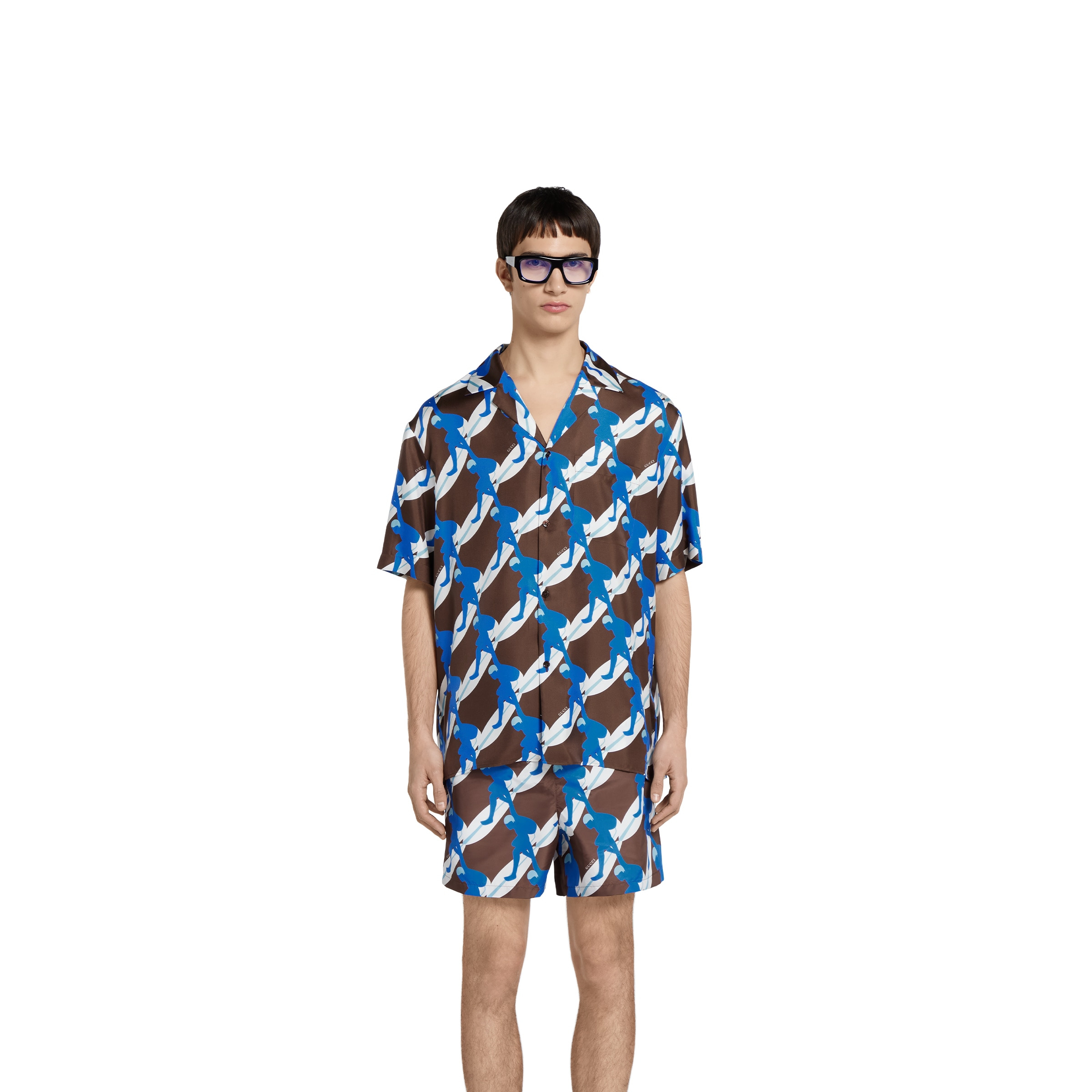 Printed silk bowling shirt - 3