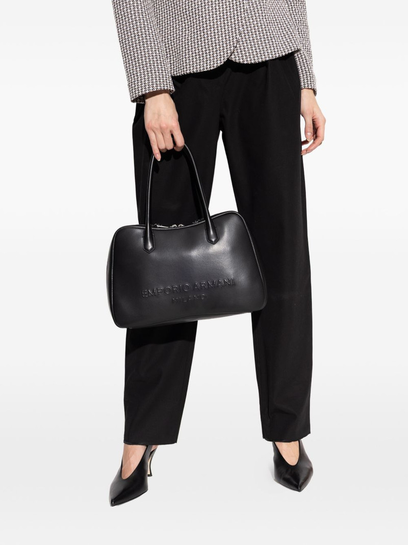 top handle embossed tote bag 1