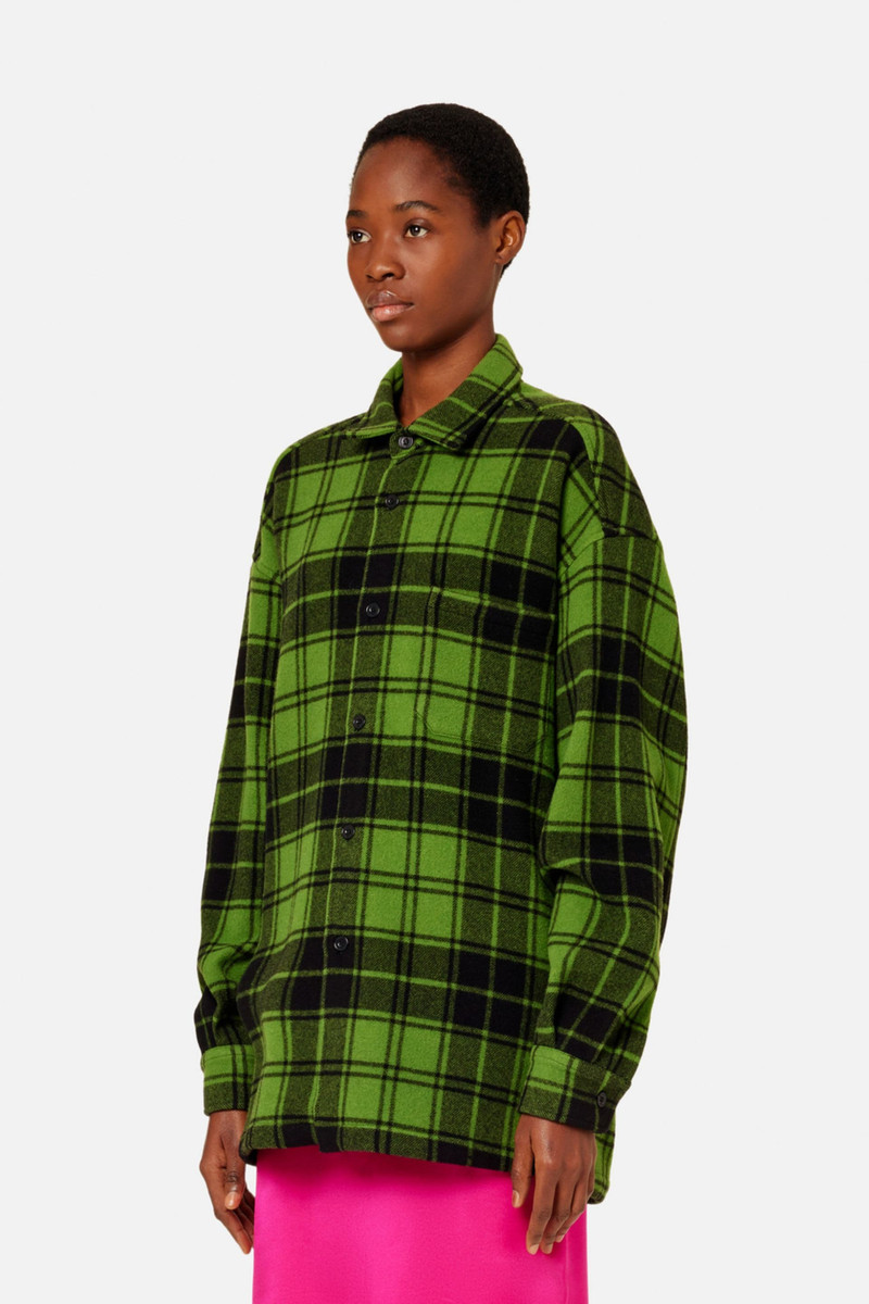 AMI Paris Checked Overshirt With Ami Paris Print outlook