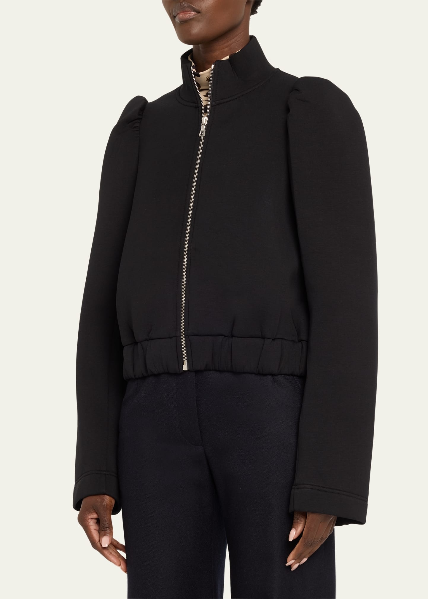 Huras Zip-Up Jacket with Elastic Hem - 4