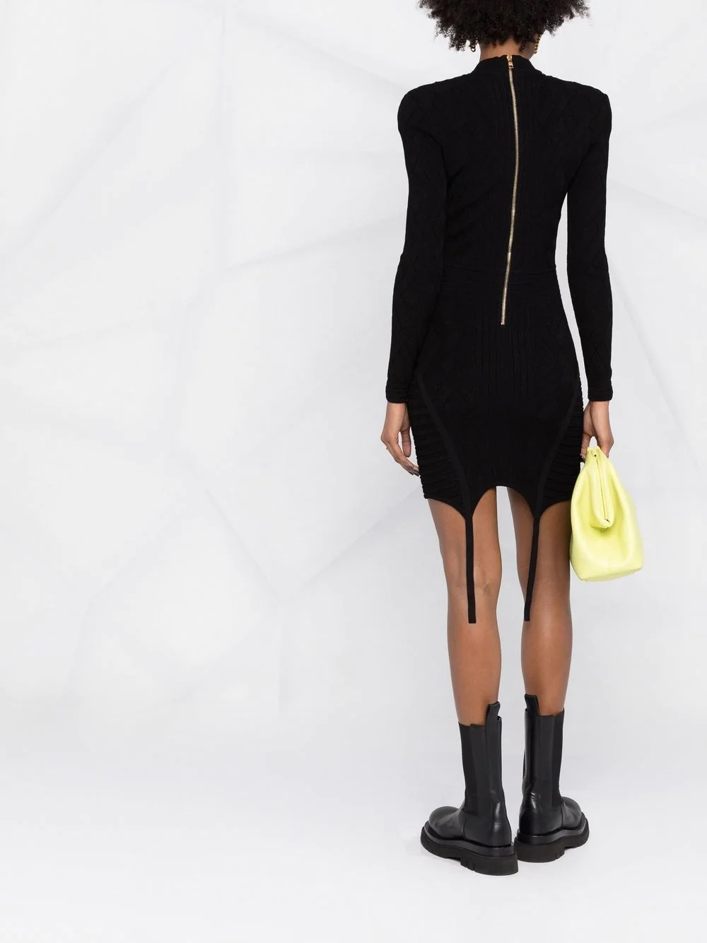 eyelet-detail lace-up dress - 6
