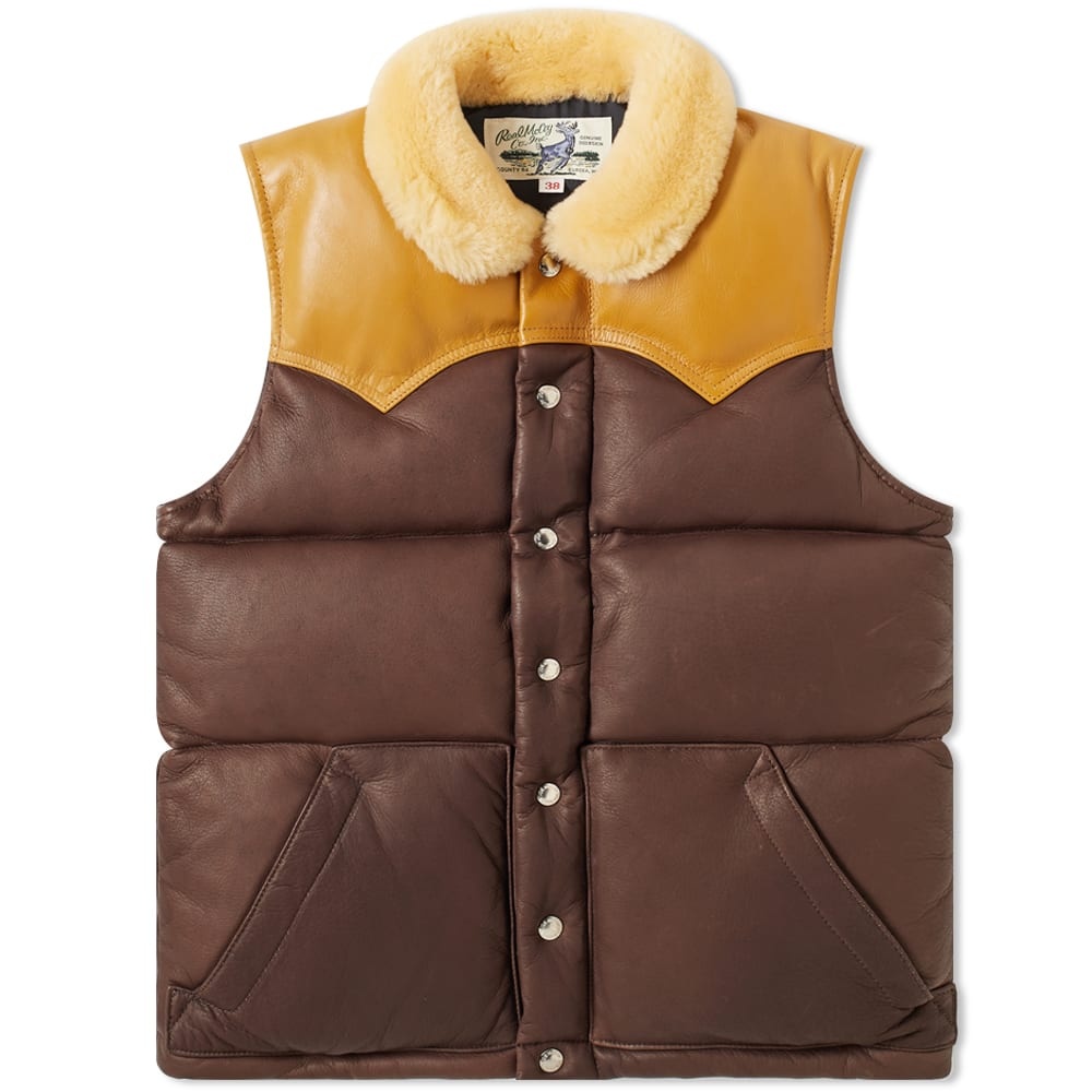 The Real McCoy's Mouton Collar Leather Vest - 1