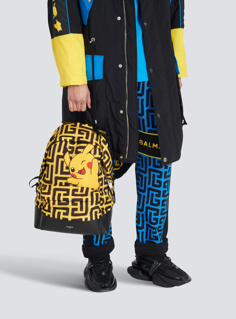 Balmain Unisex - Nylon and leather backpack outlook