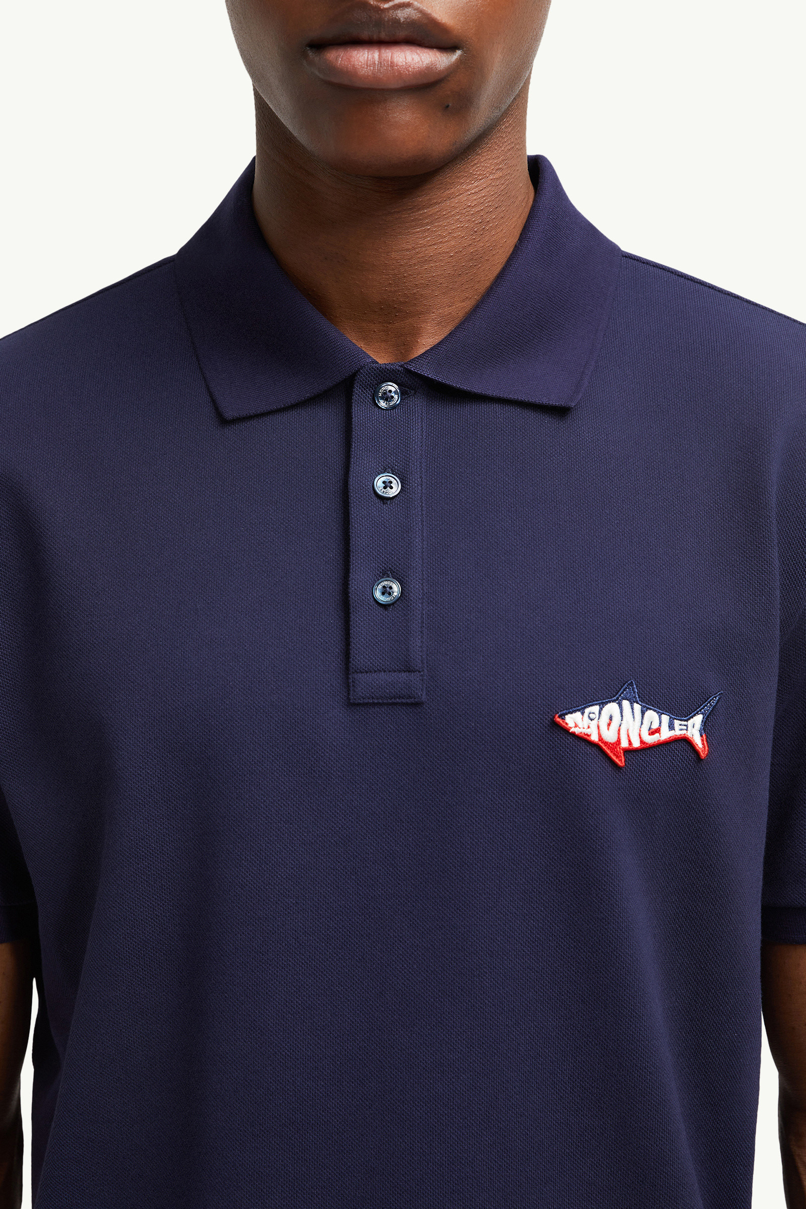 Shark Patch Cotton Piquet Polo Shirt - 6