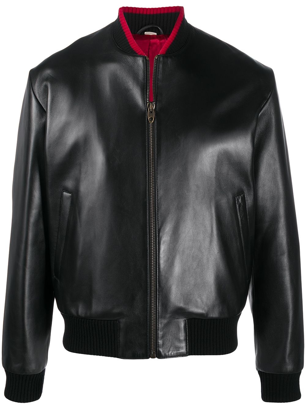 lambskin leather bomber jacket - 1