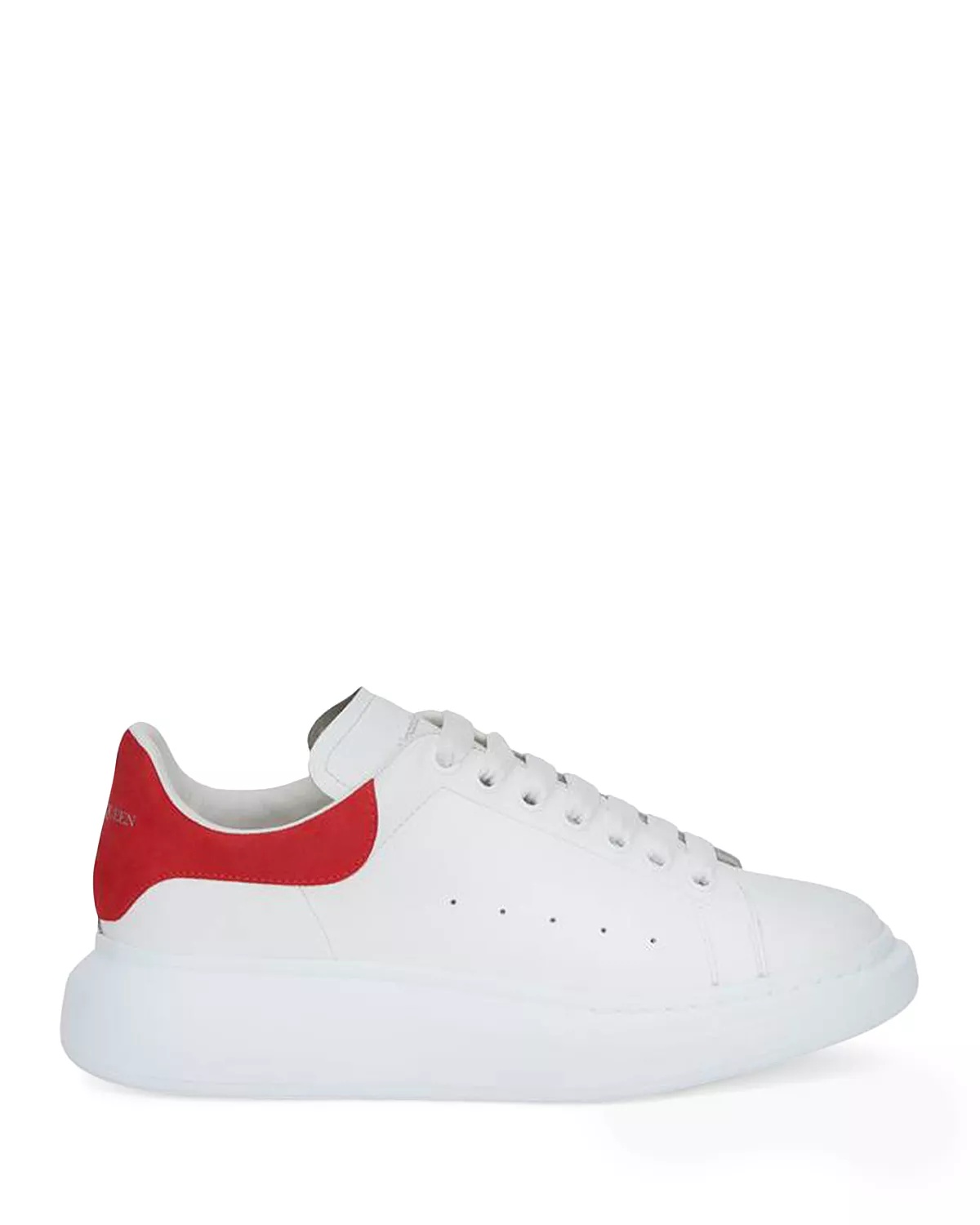 Men's Oversized Leather Heel Detail Sneakers - 1