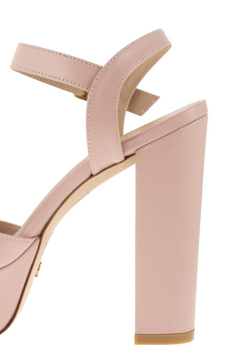 STUART WEITZMAN RYDER - LEATHER PLATFORM SANDALS - 7