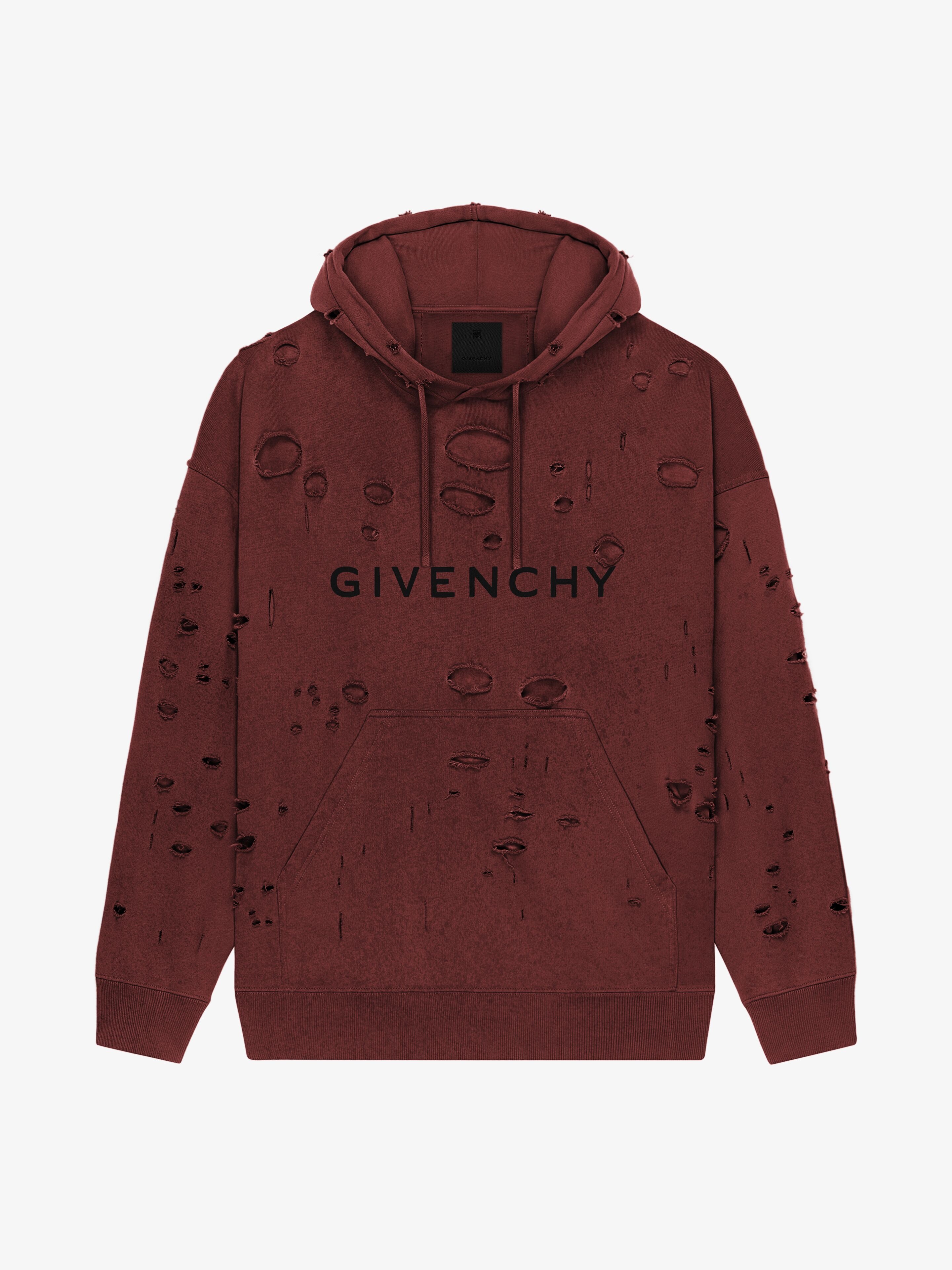 GIVENCHY HOODIE IN DESTROYED FLEECE - 1