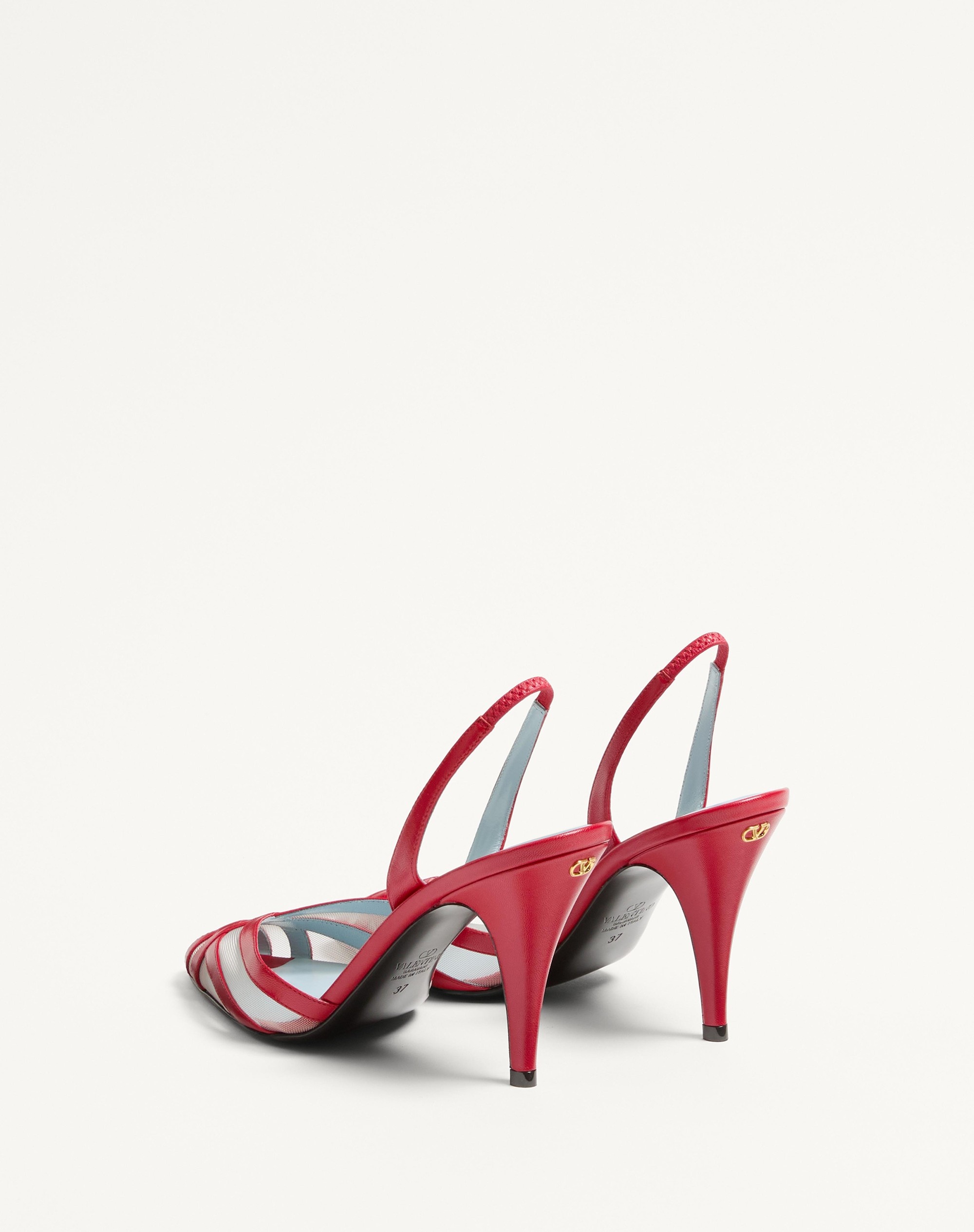 IMPUDANCE SLINGBACK PUMPS IN KIDSKIN AND MESH 90MM - 4