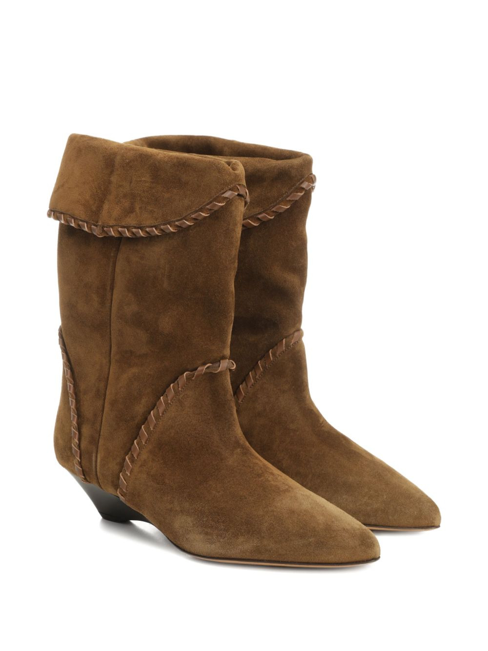 45mm braided-detail suede boots - 2
