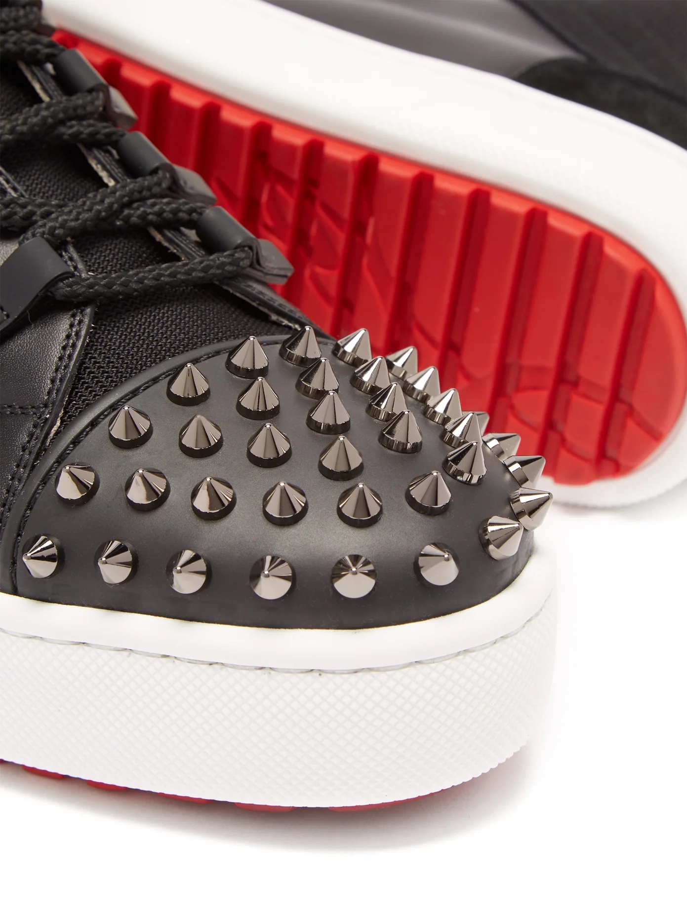 Smartic spike high-top leather trainers - 6