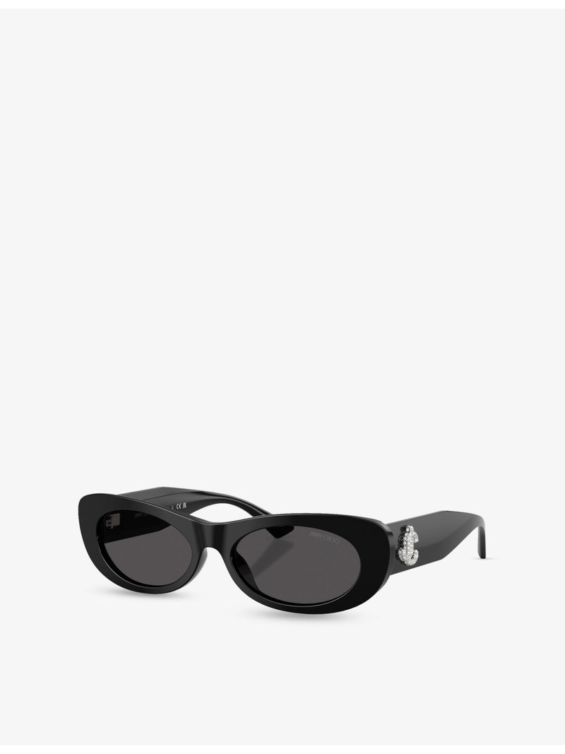 JIMMY CHOO JC5038BU Oval-Frame Acetate Sunglasses outlook