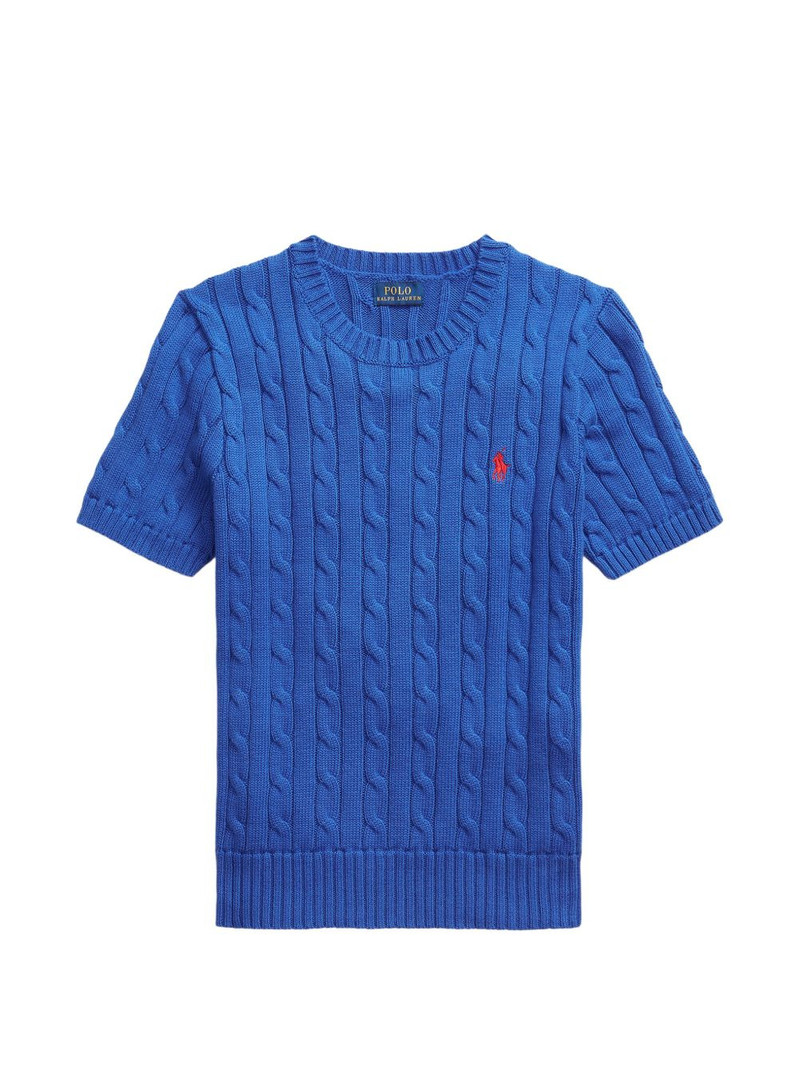 cable-knit short-sleeve top 1