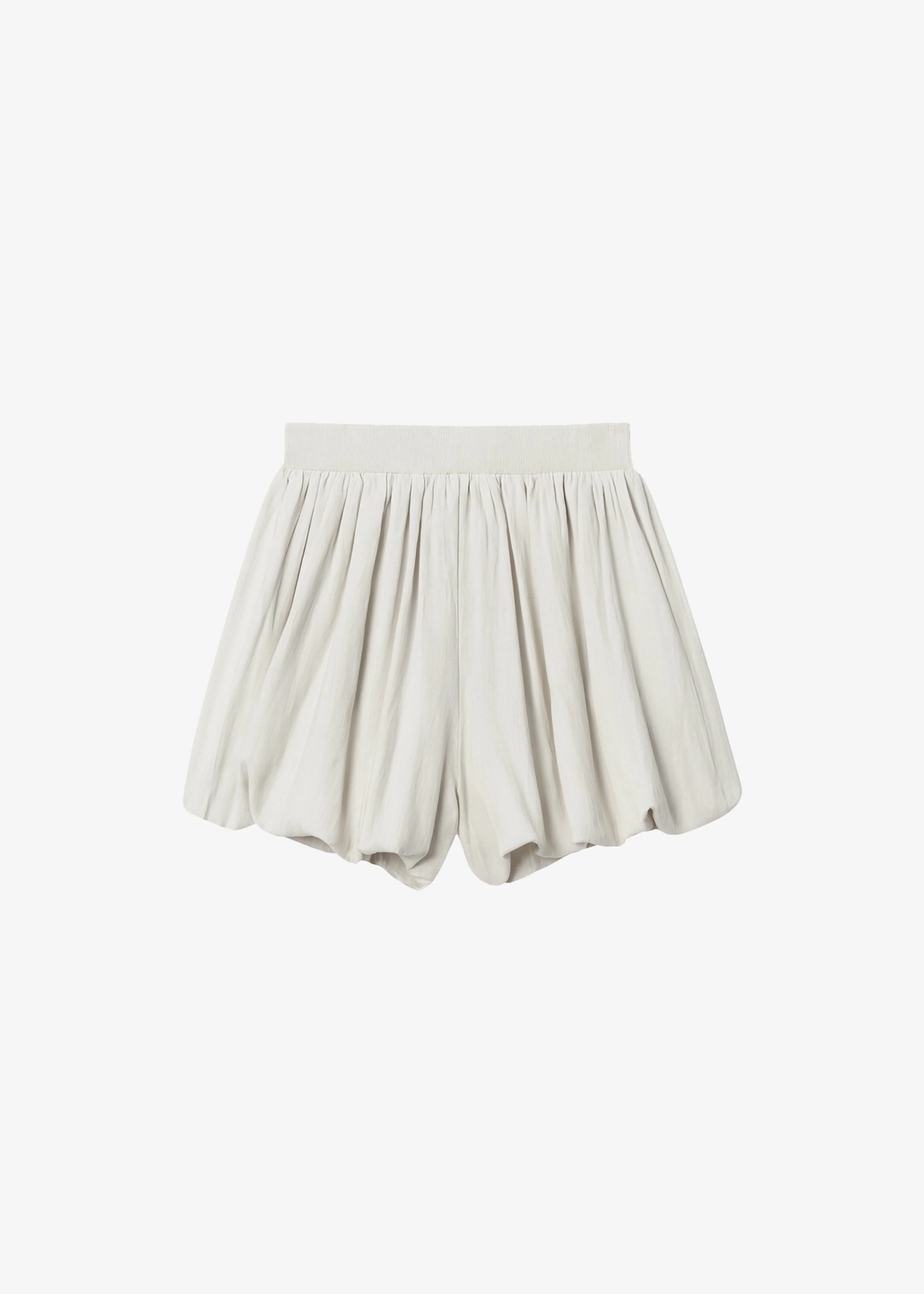 Alina Linen Bubble Hem Shorts - Light Beige - 1
