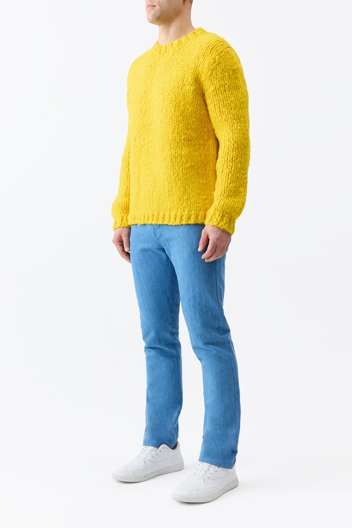 Lawrence Knit Sweater in Cadmium Yellow Welfat Cashmere - 4