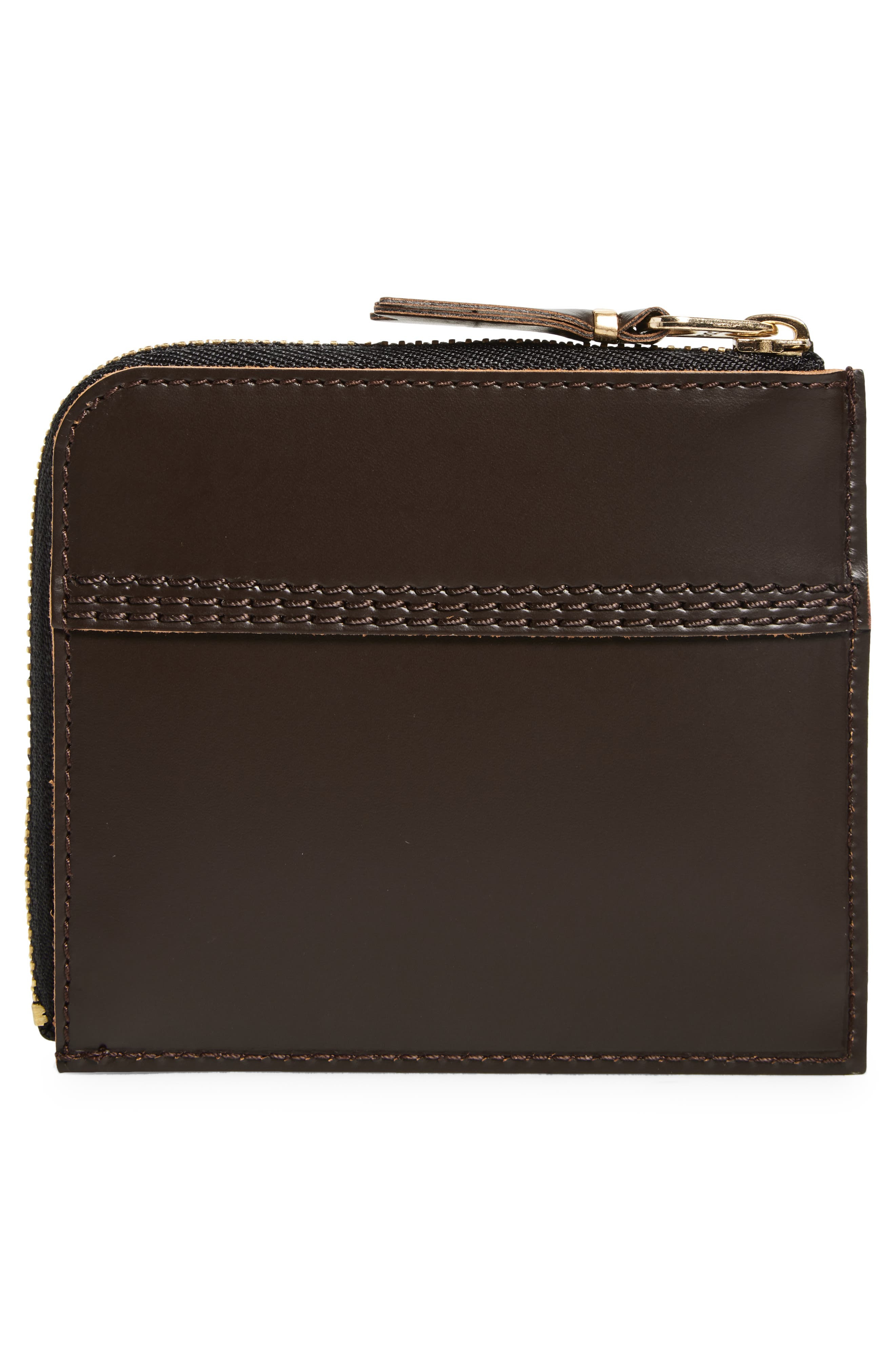Comme des Garçons Wallets Triple Stitch Zip Pouch in Brown at Nordstrom - 3