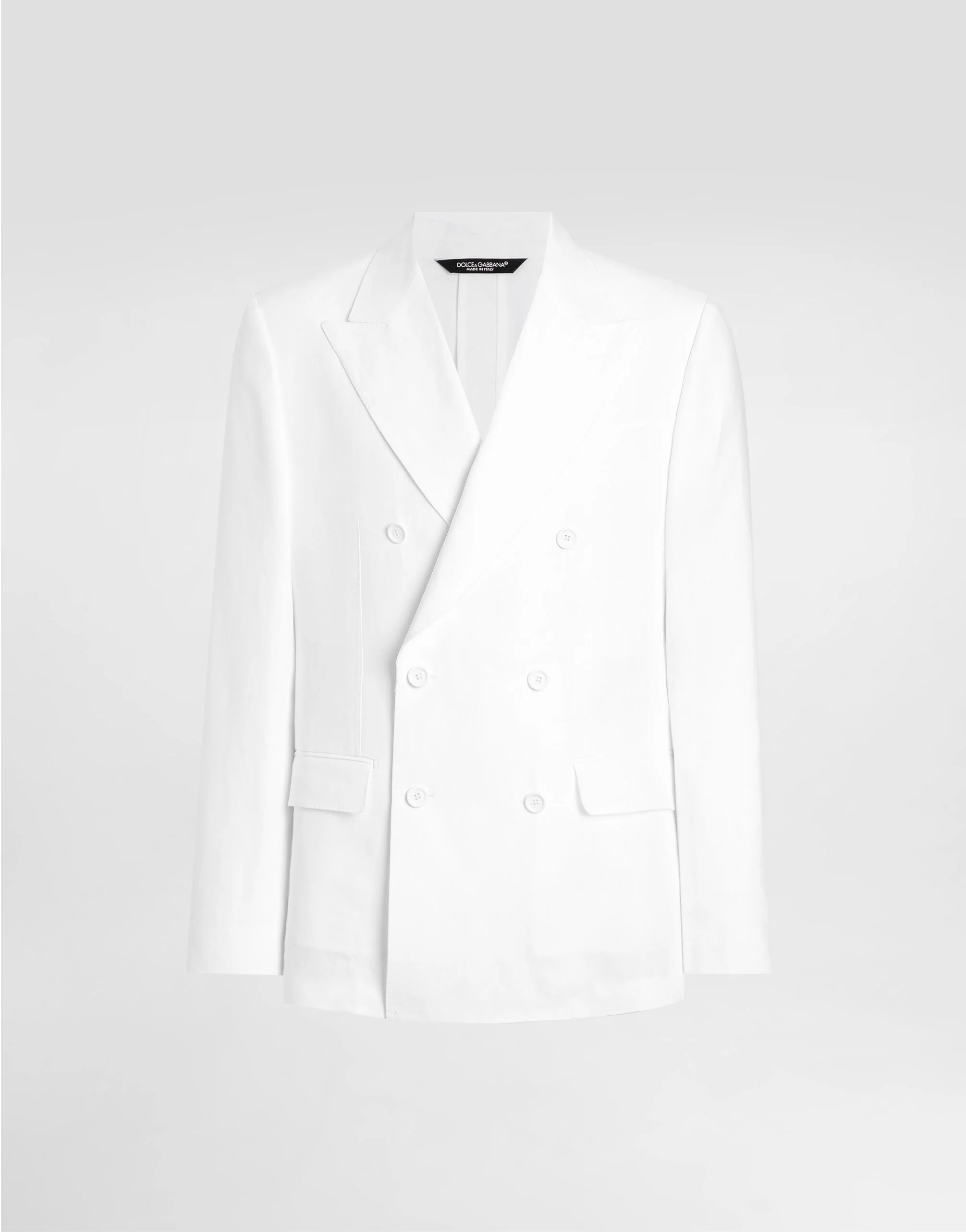 Double-breasted linen fabric jacket - 1