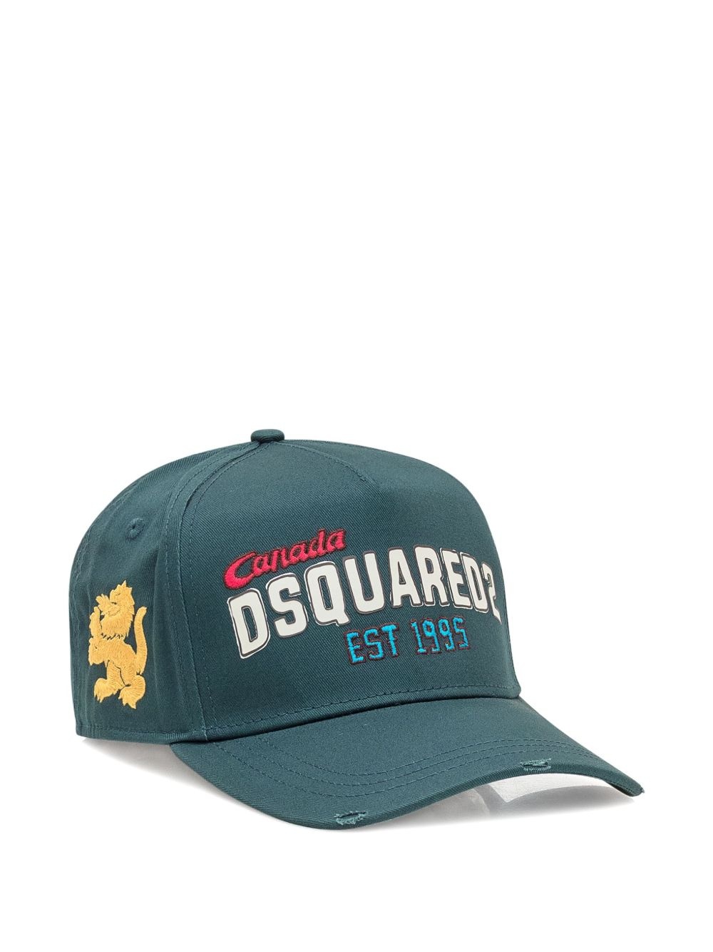 logo-print distressed baseball cap - 2