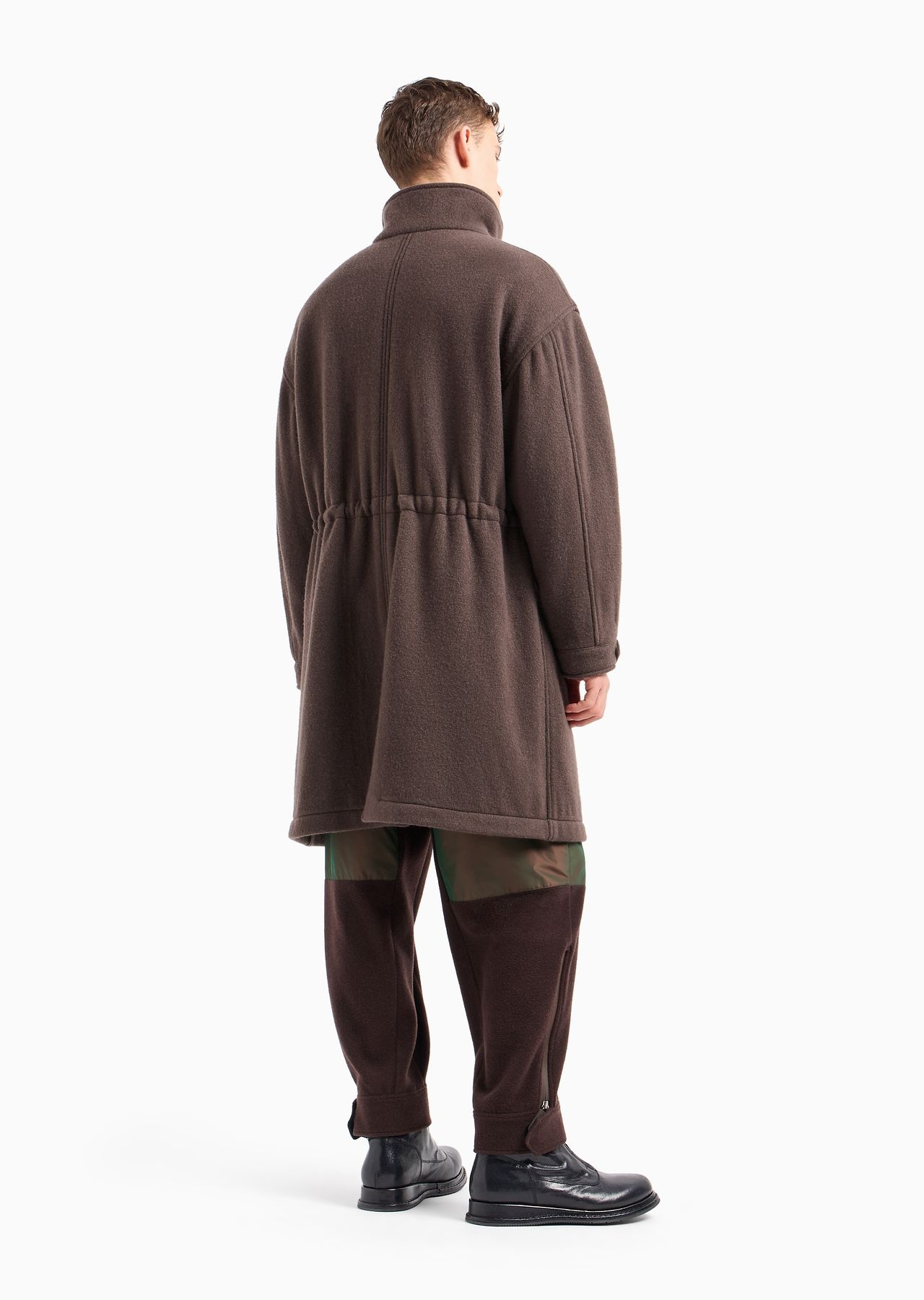 Fulled wool and cashmere cloth pea coat - 3