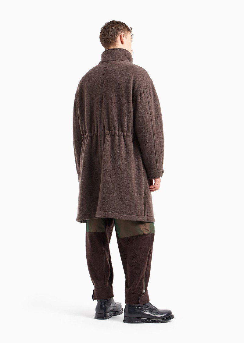 Fulled wool and cashmere cloth pea coat 3