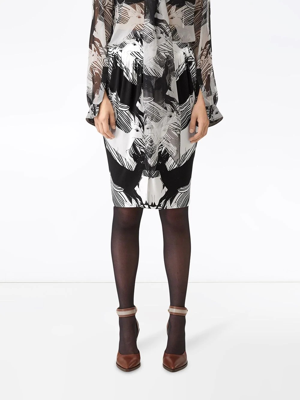 abstract deer print skirt - 3