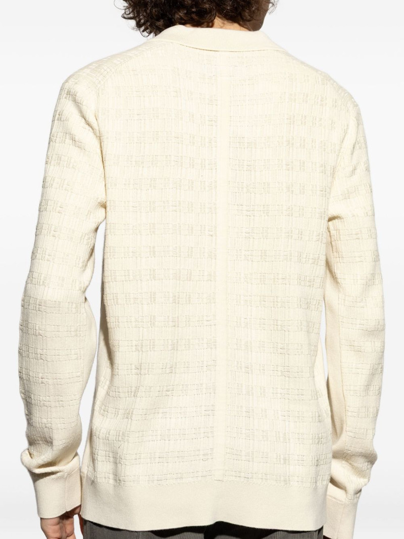textured polo-neck T-shirt 4