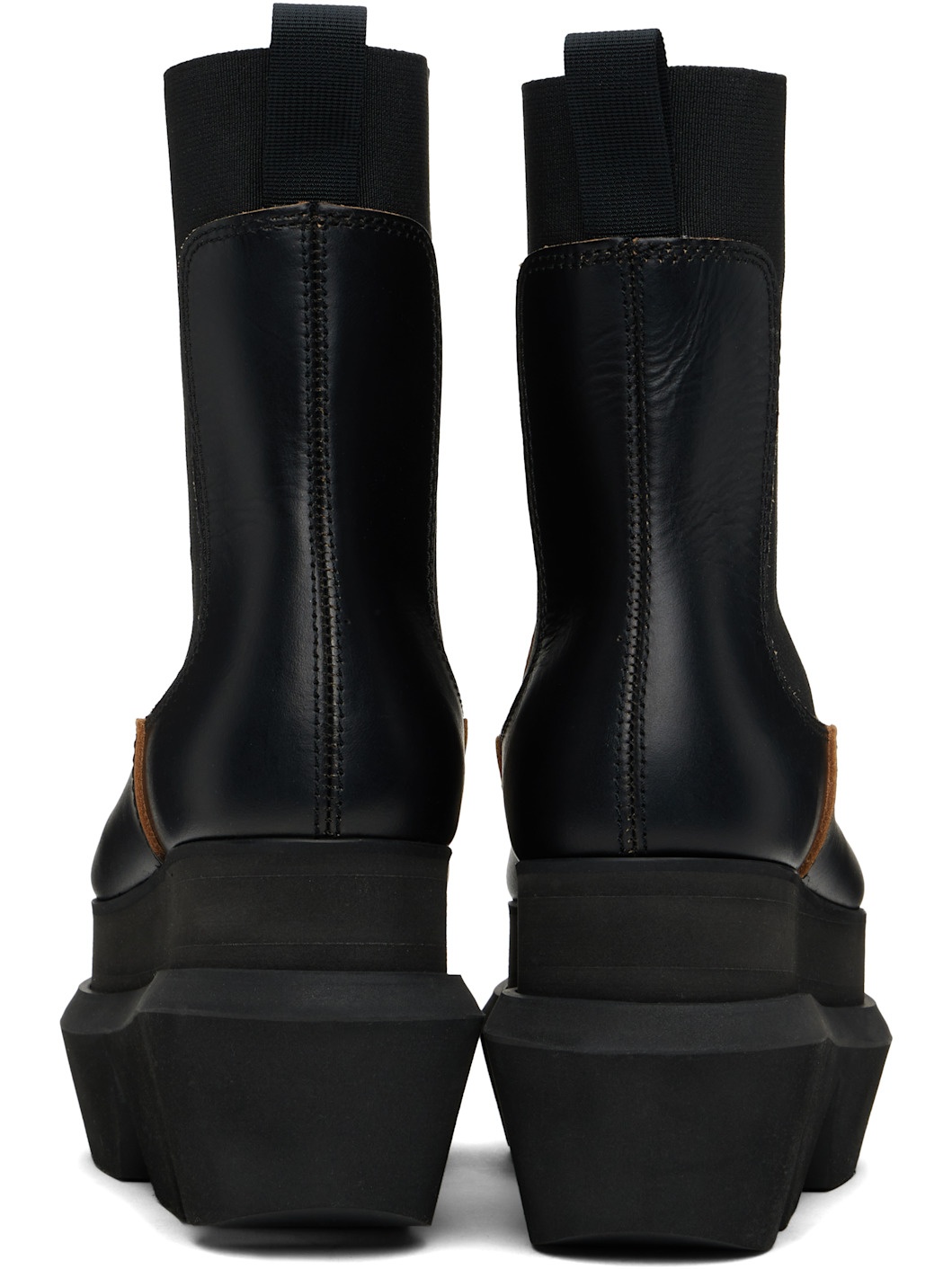 Black Leather Chelsea Boots - 2