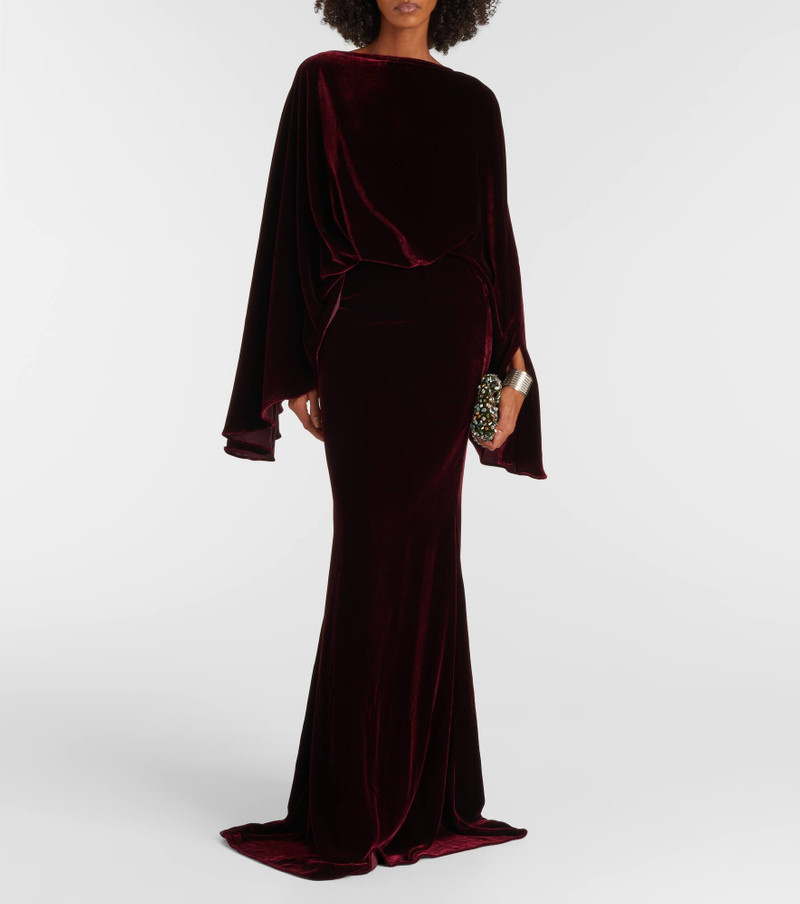 Taller Marmo Musidora draped velvet gown outlook
