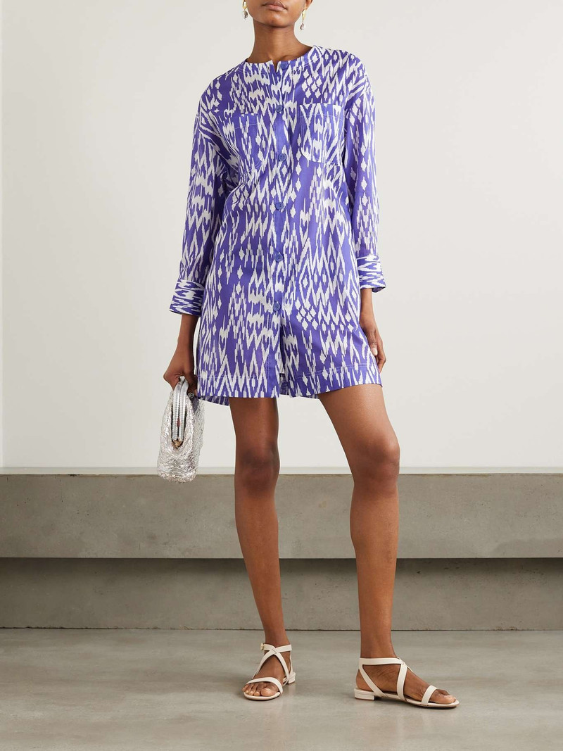 ERES Printed cotton-voile mini shirt dress outlook