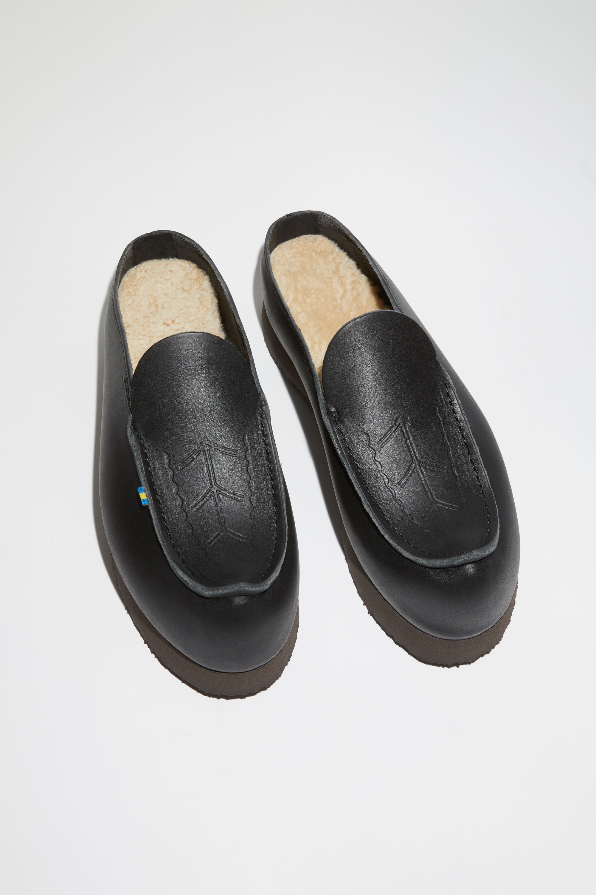 Leather slip-on shoes - Black - 3