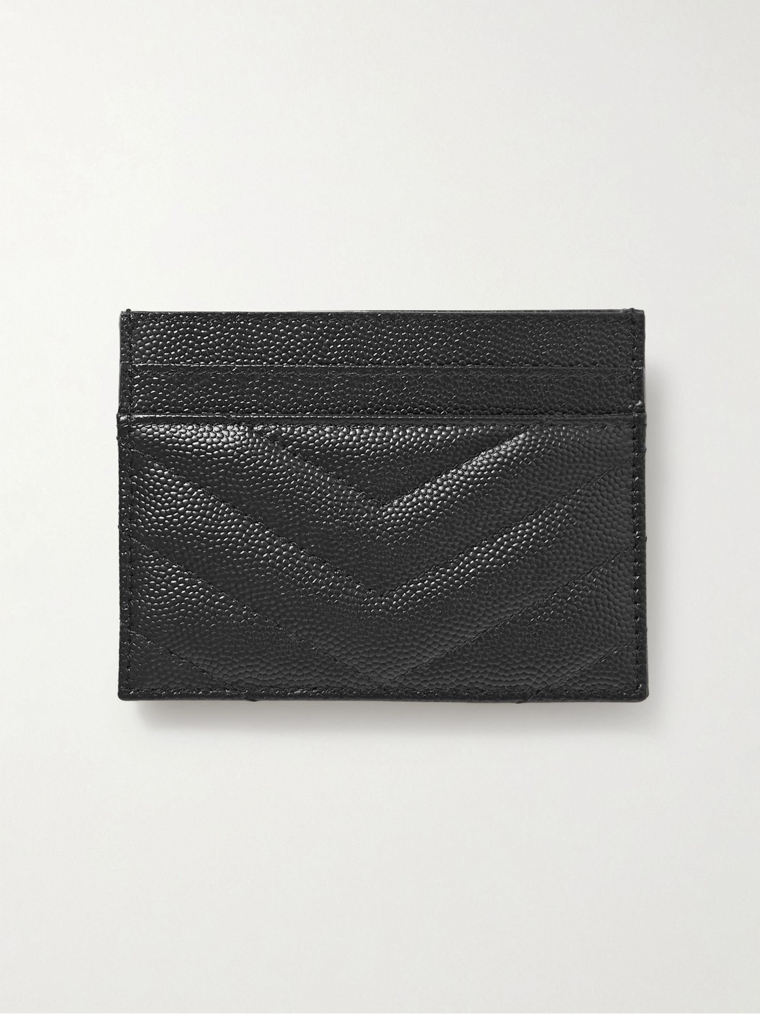 Monogramme quilted textured-leather cardholder Black - 3